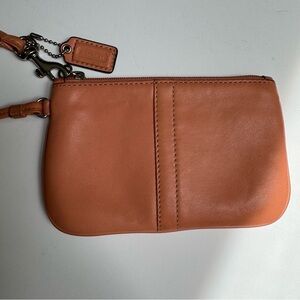 Vintage Coach Butter Soft Leather Wristlet Wallet Pouch Peach Pink